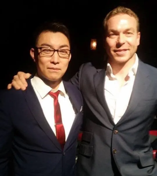 Yin with Chris Hoy at an entrepreneurial event